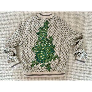 Anthropologie Tiny Editions Embroidered Bomber Jacket